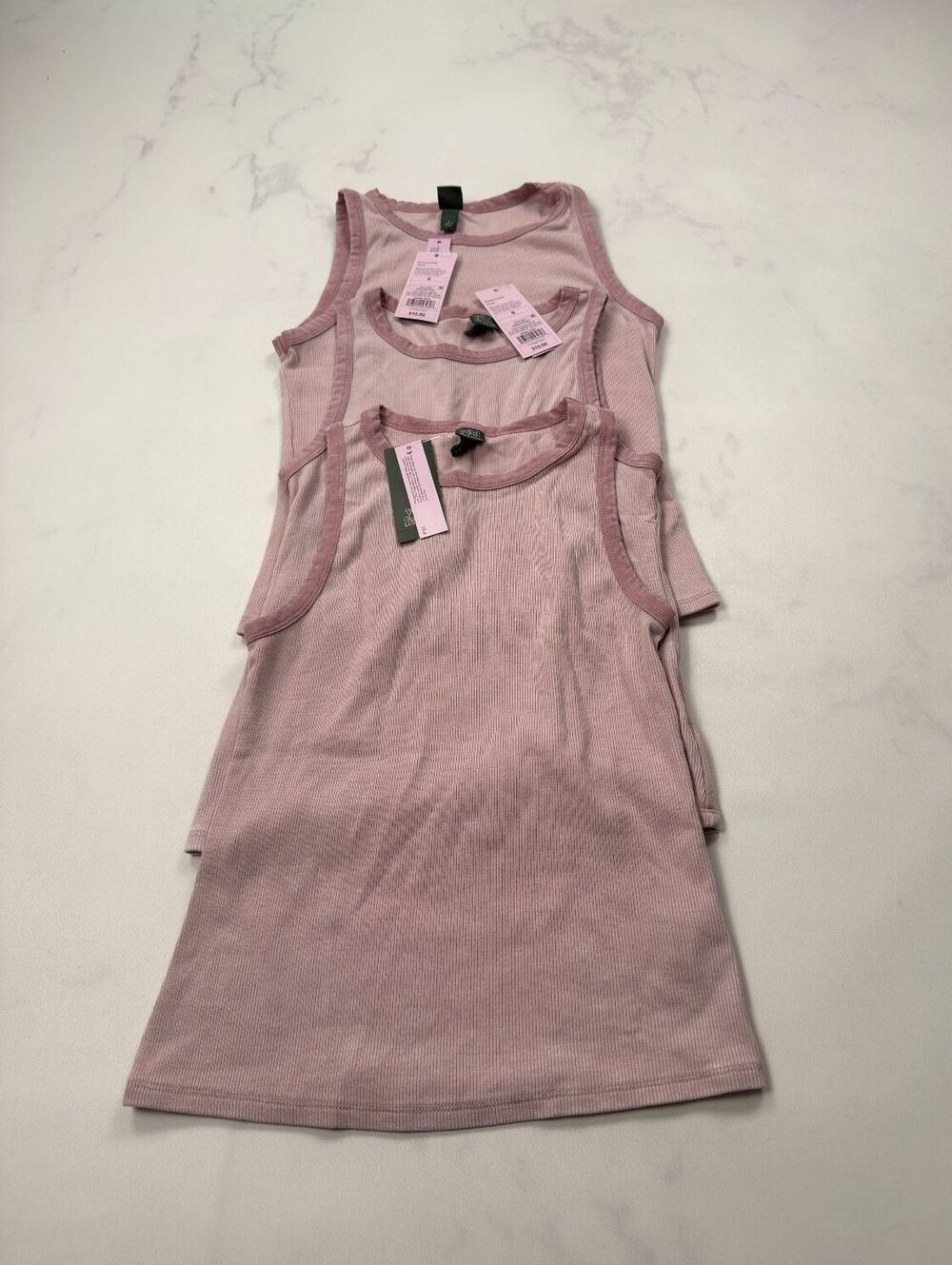 Wild Fable Tank Top Pink Ribbed Layering Basics Lot of 3 - Womens S NWT